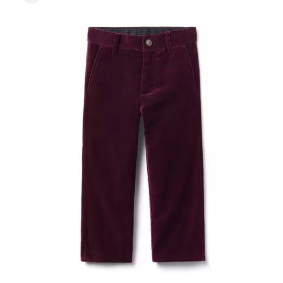 Janie and Jack The Velvet Party Pant in Burgundy Size 2T - Picture 1 of 5